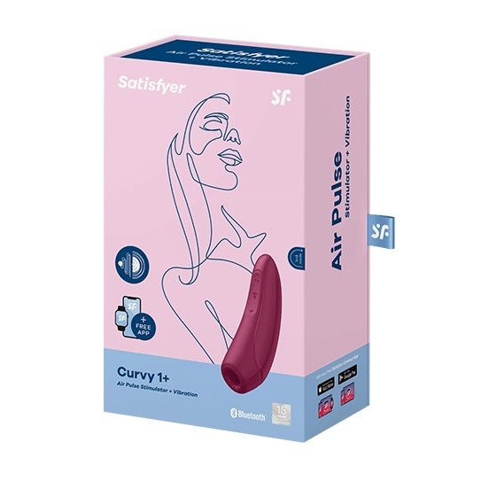 Купить бордовый вакуум-волновой стимулятор satisfyer curvy 1+ Image