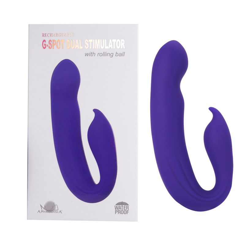 Купить фиолетовый вибратор g-spot dual stimulator with rolling ball - 17,1 см. Image