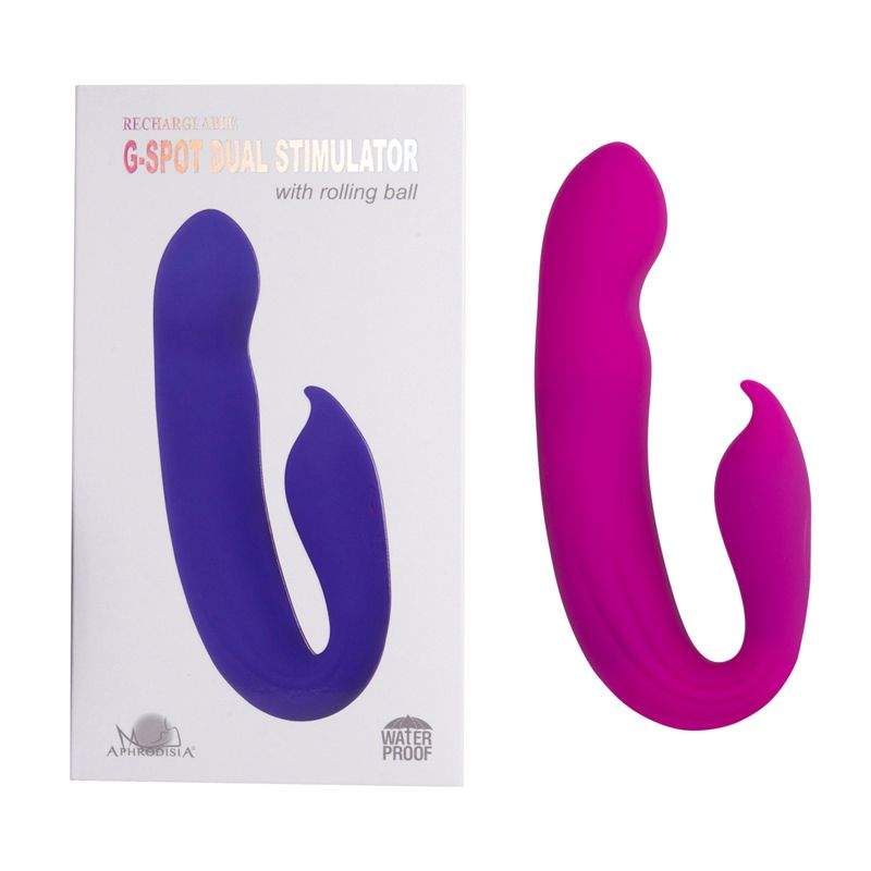 Купить розовый вибратор g-spot dual stimulator with rolling ball - 17,1 см. Image