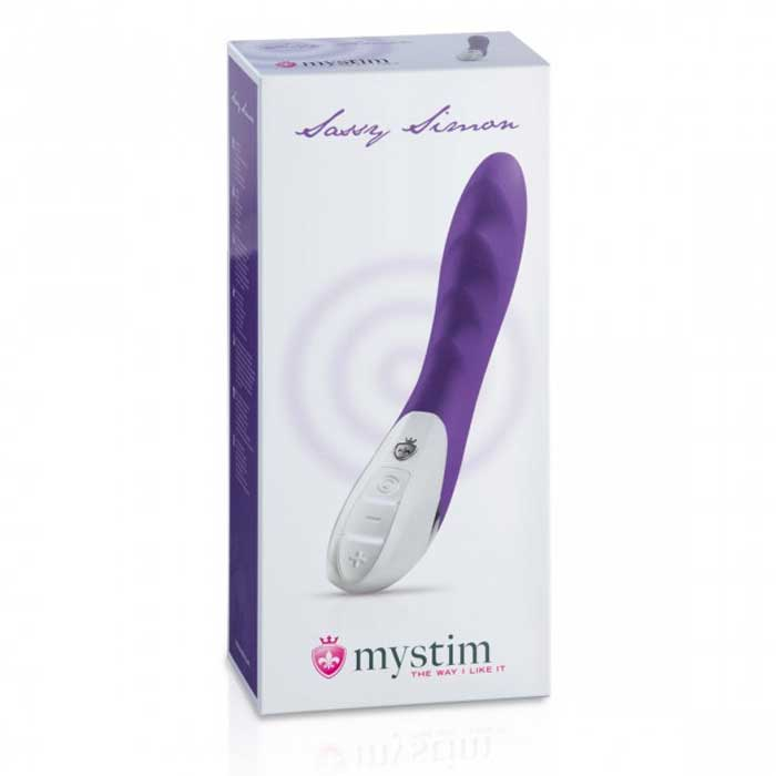 Купить фиолетовый вибратор mystim sassy simon - 27 см. Image