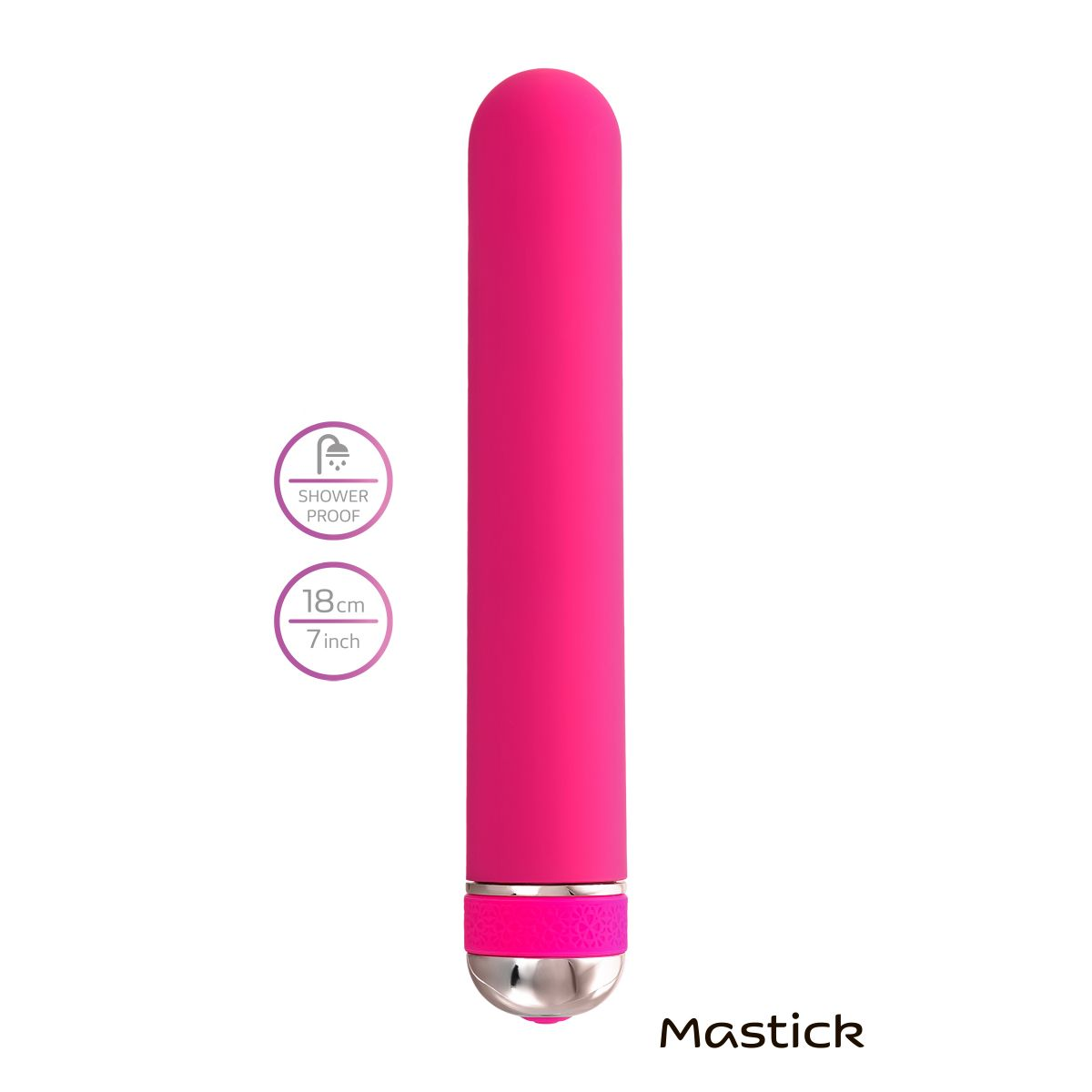 Купить розовый нереалистичный вибратор mastick - 18 см. Image