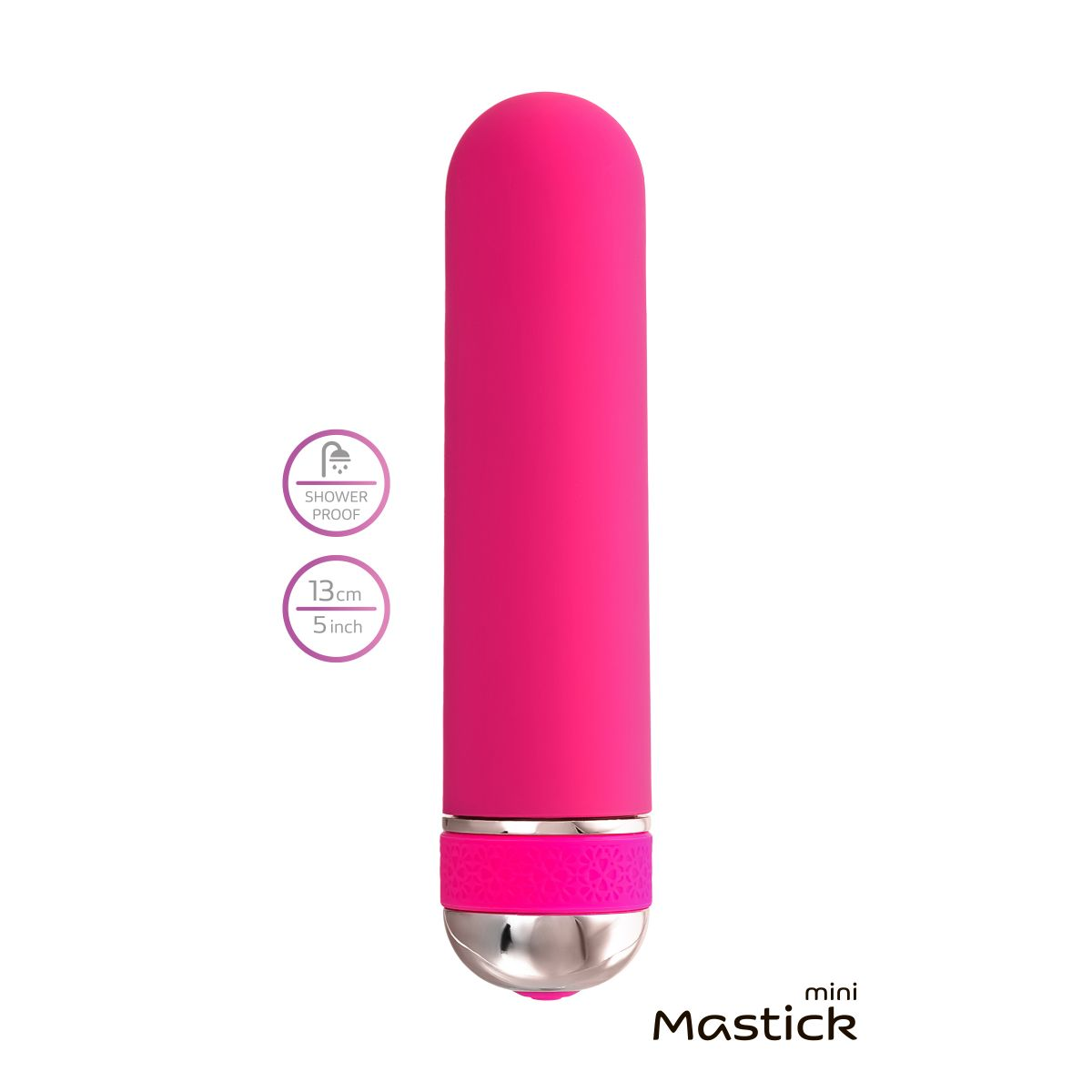 Купить розовый нереалистичный мини-вибратор mastick mini - 13 см. Image