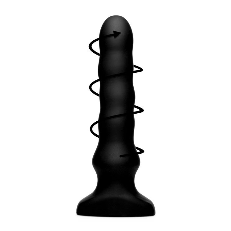 Купить черный вибратор с волнообразным движением silicone vibrating & squirming plug with remote control - 19,5 см. Image