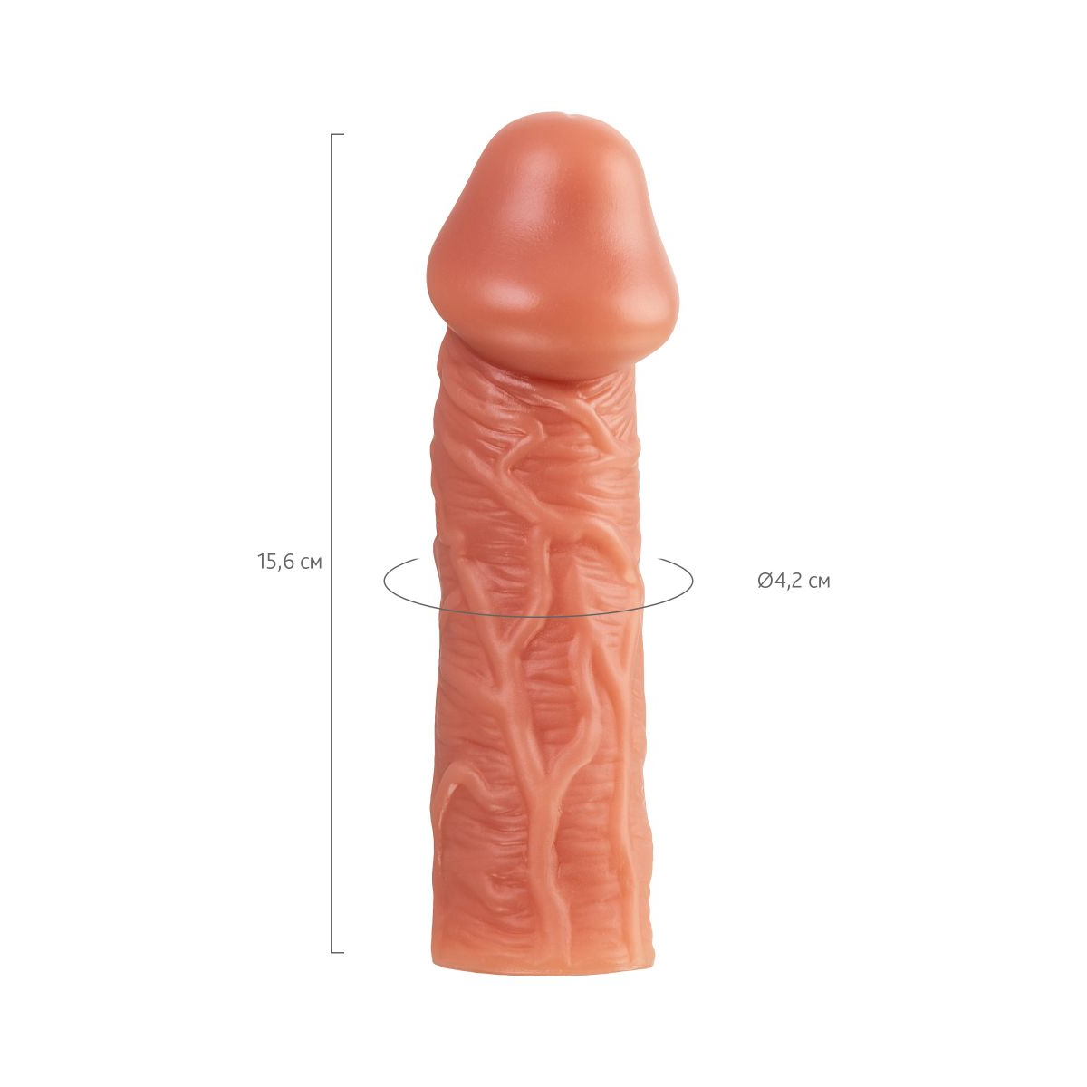 Купить телесная насадка на фаллос с фиксацией мошонки cock sleeve 001 size m - 15,6 см. Image