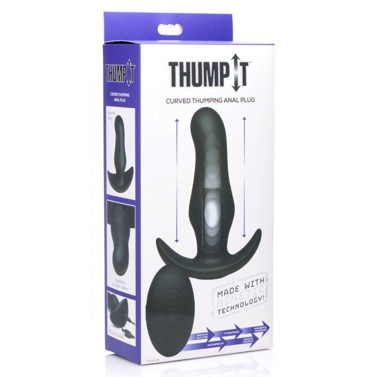 Купить черная анальная вибропробка kinetic thumping 7x prostate anal plug - 13,3 см. Image