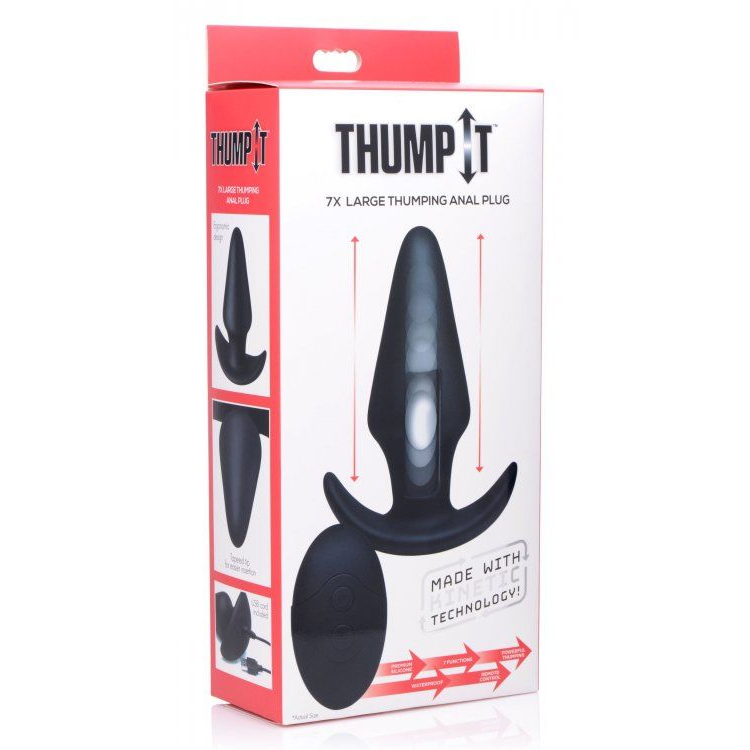 Купить черная анальная вибропробка kinetic thumping 7x large anal plug - 13,3 см. Image