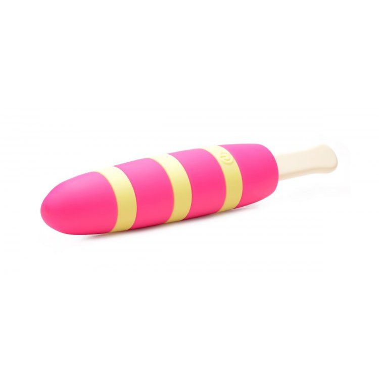 Купить ярко-розовый вибростимулятор-эскимо 10x popsicle vibrator - 21,6 см. Image