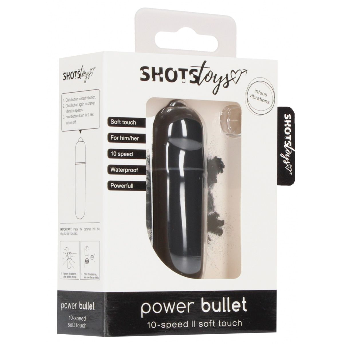 Купить черная вибропуля power bullet - 6,2 см. Image