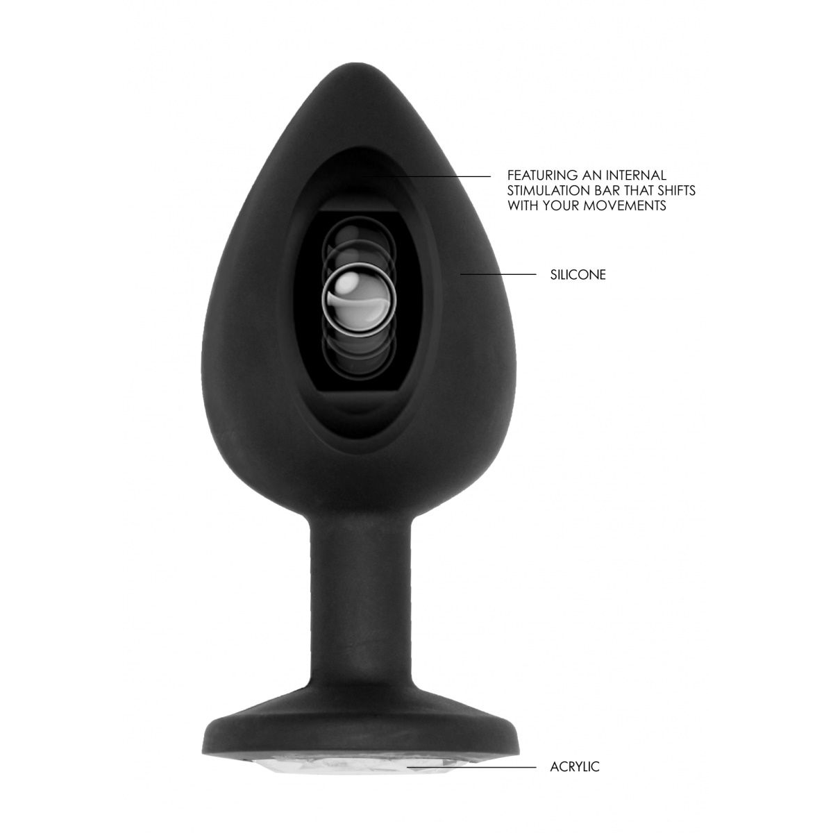 Купить черная анальная пробка n 91 self penetrating butt plug - 9,5 см. Image