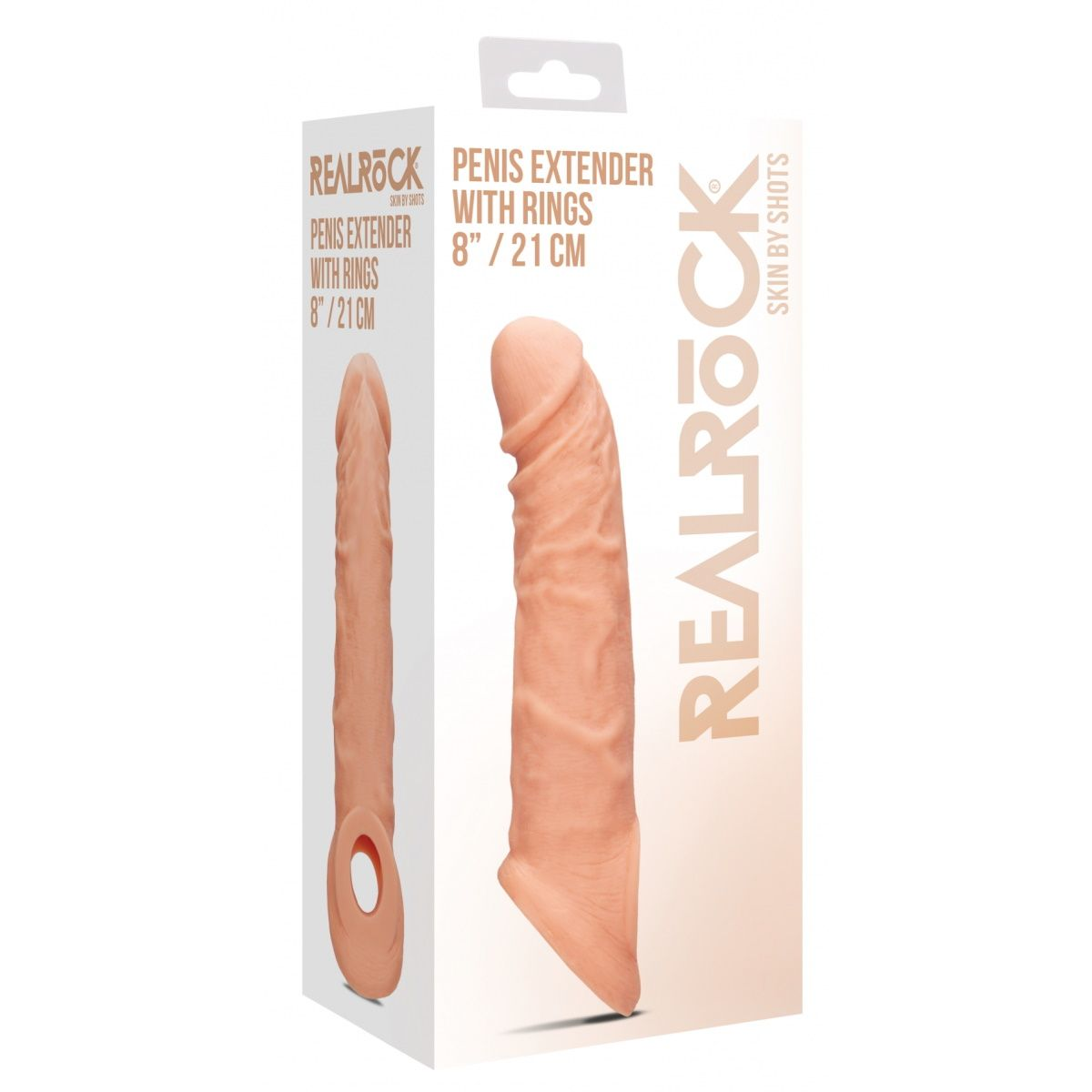 Купить телесная насадка с кольцом penis extender with rings - 21 см. Image