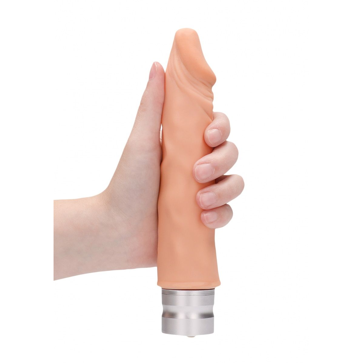 Купить телесный вибратор-реалистик vibrating dildo - 19,5 см. Image