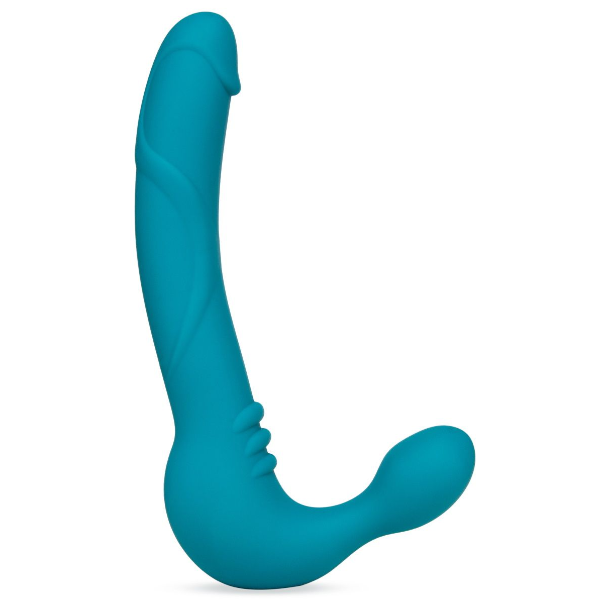 Купить бирюзовый безремневой страпон luna strapless silicone dildo - 22,86 см. Image