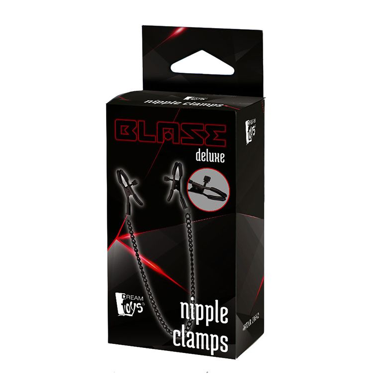 Купить черные зажимы на соски на цепочке blaze deluxe nipple clamps Image