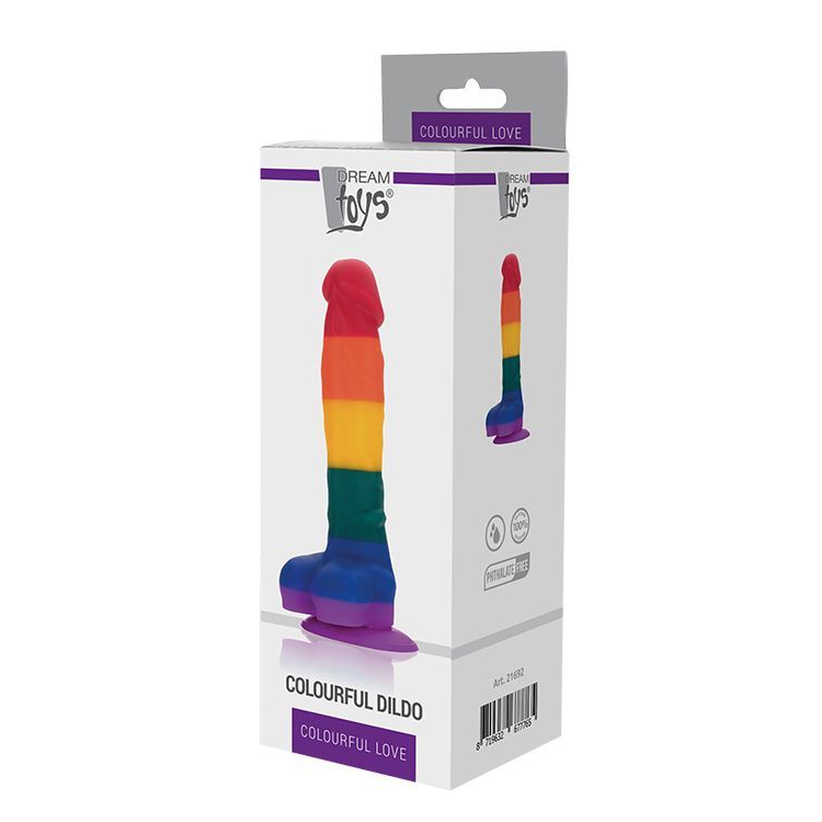 Купить разноцветный фаллоимитатор-реалистик colourful dildo - 20 см. Image