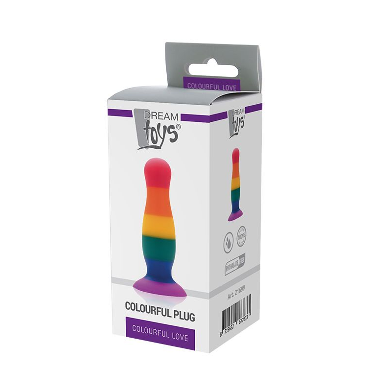 Купить разноцветная анальная пробка colourful plug - 14,5 см. Image