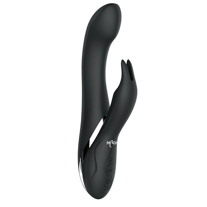 Купить черный вибратор-кролик naghi no.33 rechargeable duo vibrator - 23 см. Image