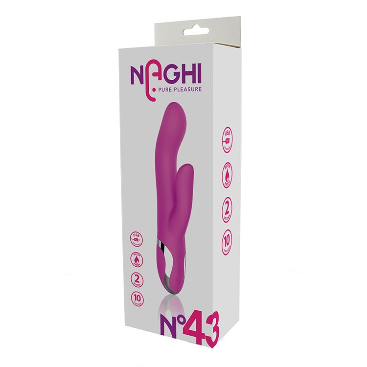 Купить розовый вибратор-кролик naghi no.43 rechargeable duo vibrator - 23 см. Image