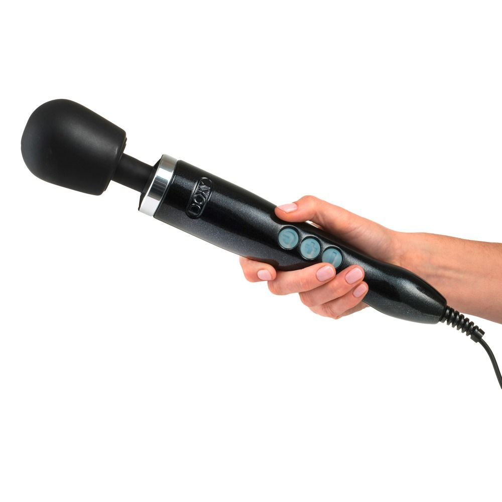 Купить черный жезловый вибратор doxy die cast wand massager Image