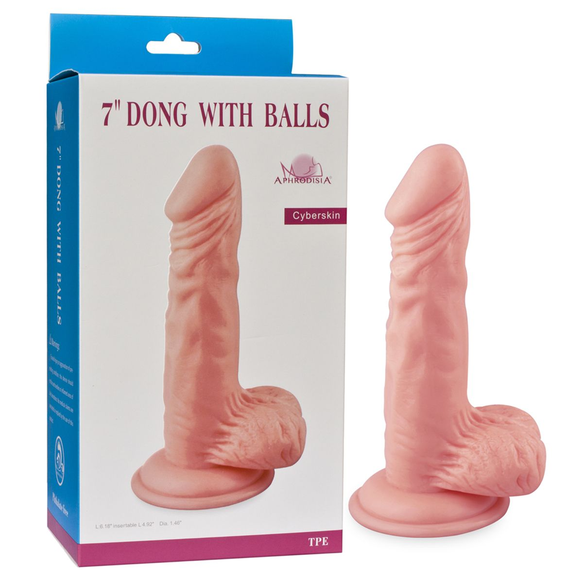 Купить телесный фаллоимитатор 7  dong with balls - 16 см. Image