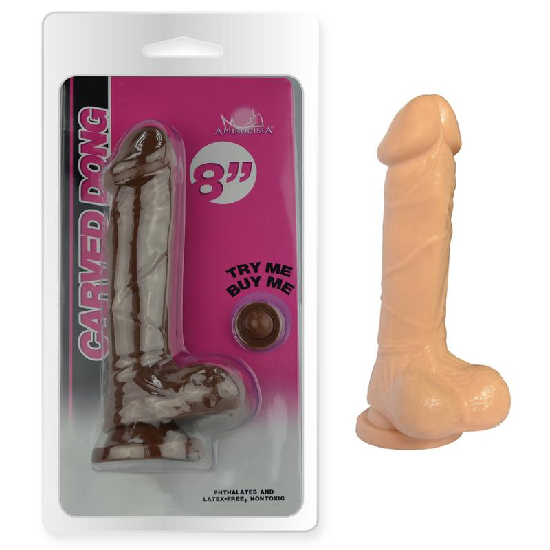 Купить телесный фаллоимитатор 8 inch carved dildo - 22 см. Image