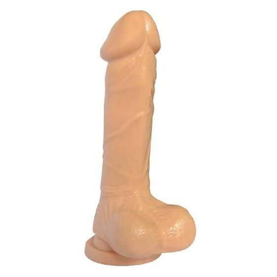 Купить телесный фаллоимитатор 8 inch carved dildo - 22 см. Image