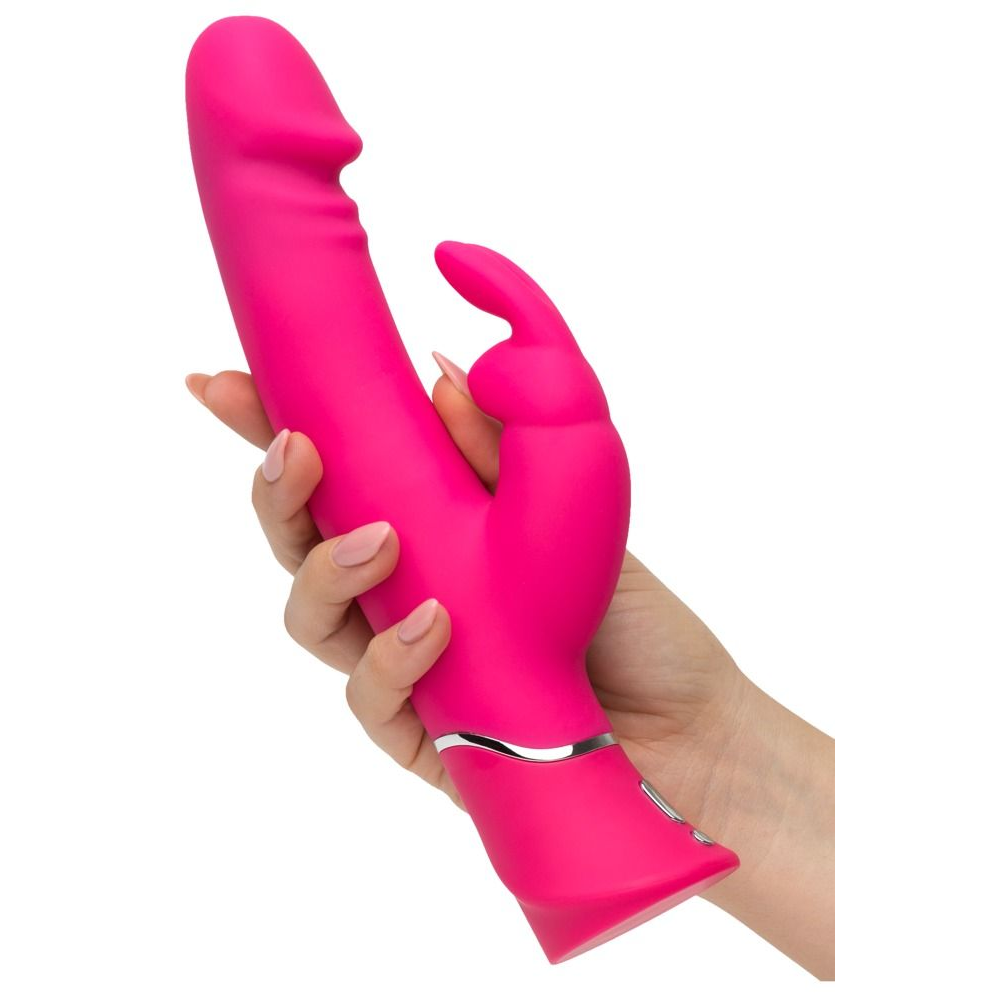 Купить розовый вибратор-кролик realistic dual density rechargeable rabbit vibrator - 25,5 см. Image