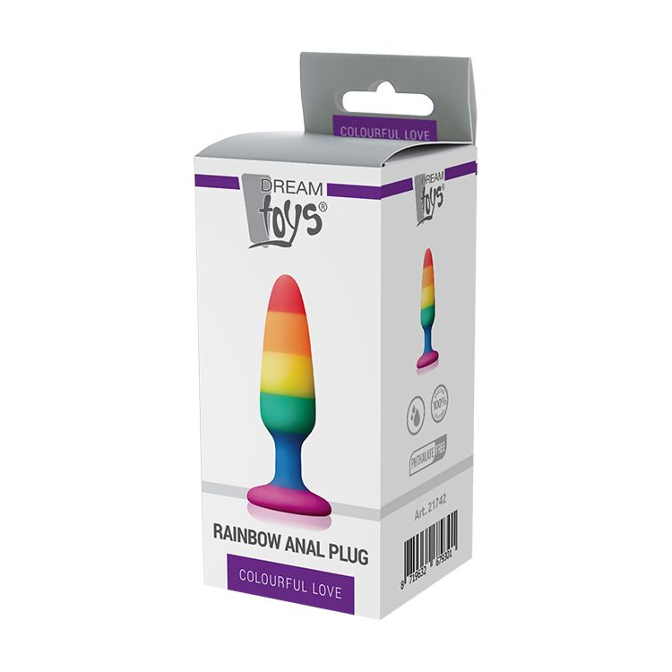 Купить разноцветная анальная втулка rainbow anal plug small - 11 см. Image