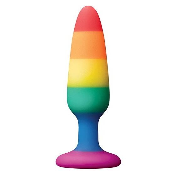 Купить разноцветная анальная втулка rainbow anal plug small - 11 см. Image