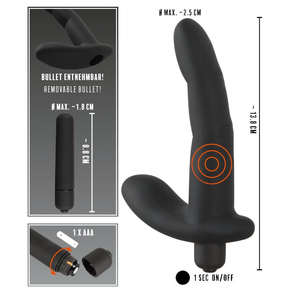 Купить черный вибромассажер простаты naughty finger prostate vibe - 13,8 см. Image