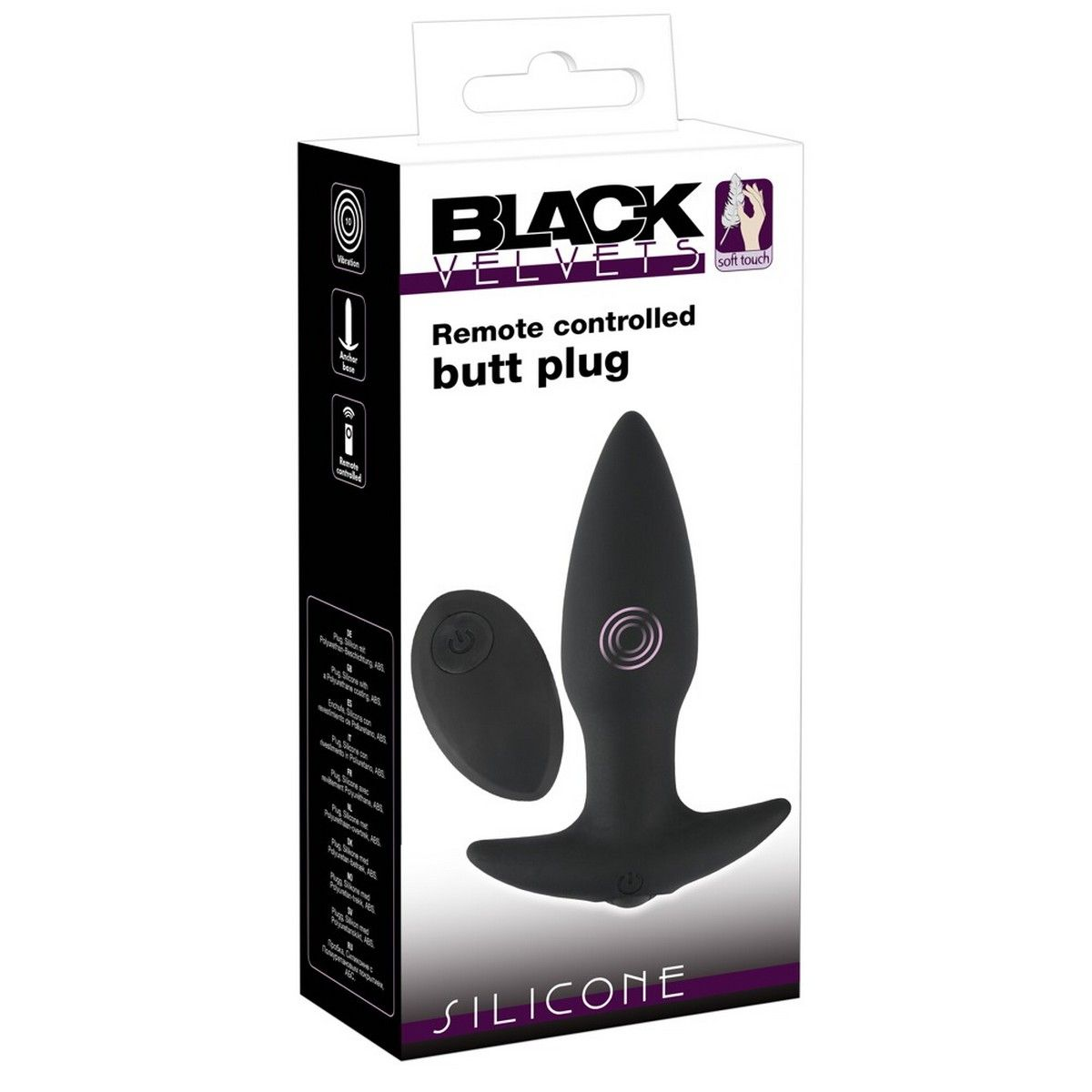 Купить черная анальная вибропробка с пультом ду remote controlled butt plug - 13 см. Image