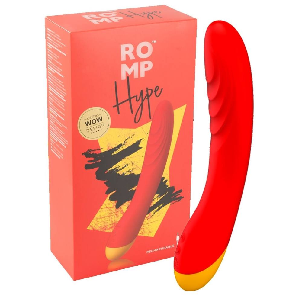 Купить красный изогнутый вибромассажер romp hype g-spot - 21 см. Image