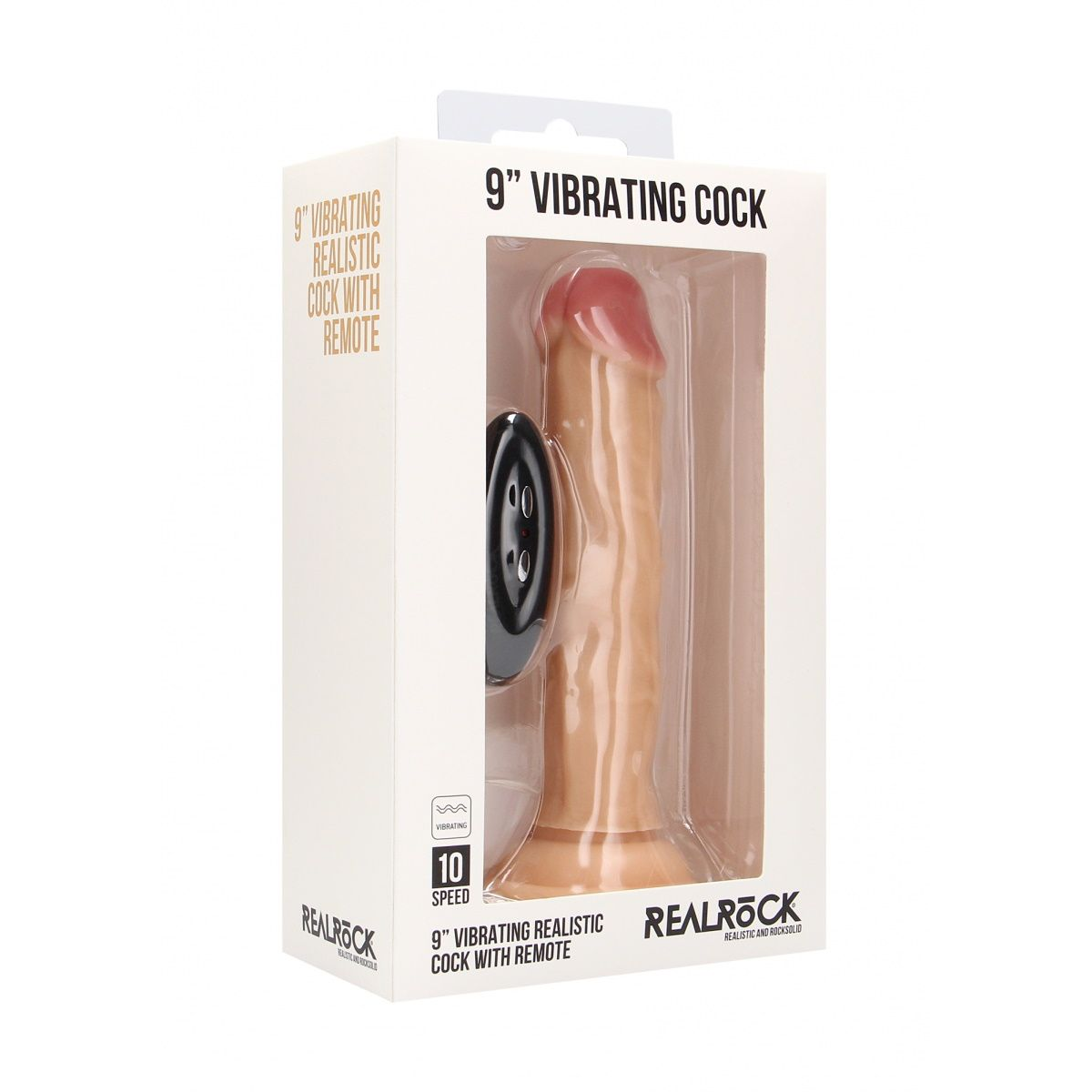 Купить телесный вибратор-реалистик vibrating realistic cock 9  - 23,5 см. Image