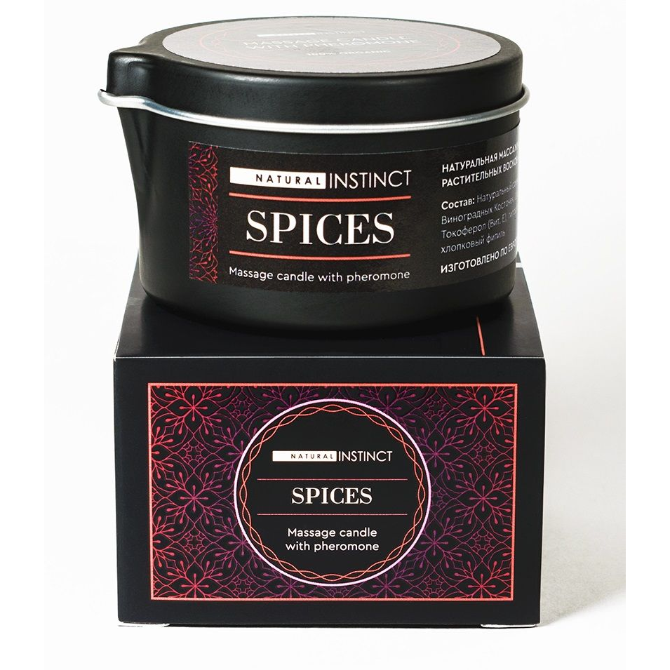 Купить массажная свеча с феромонами natural instinct spices - 70 мл. Image