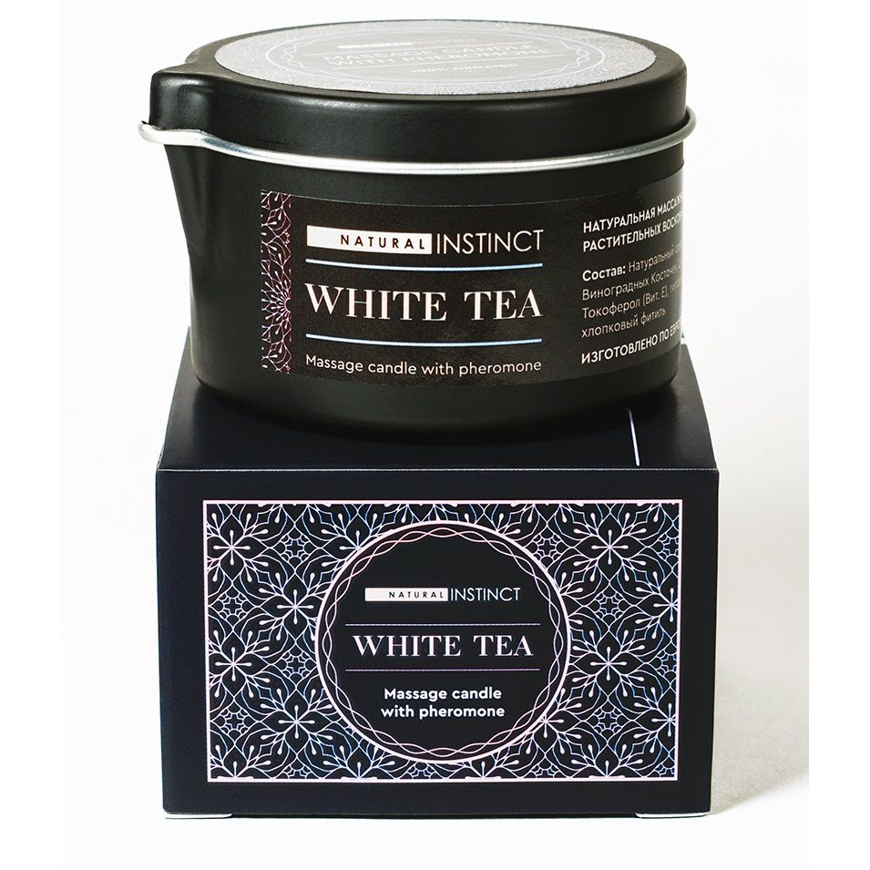 Купить массажная свеча с феромонами natural instinct white tea - 70 мл. Image