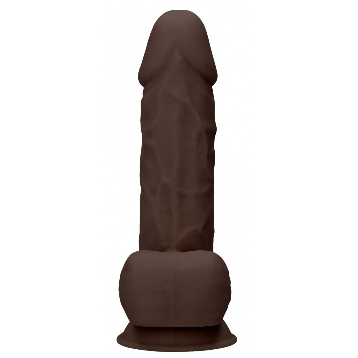 Купить коричневый фаллоимитатор silicone dildo with balls - 21,6 см. Image