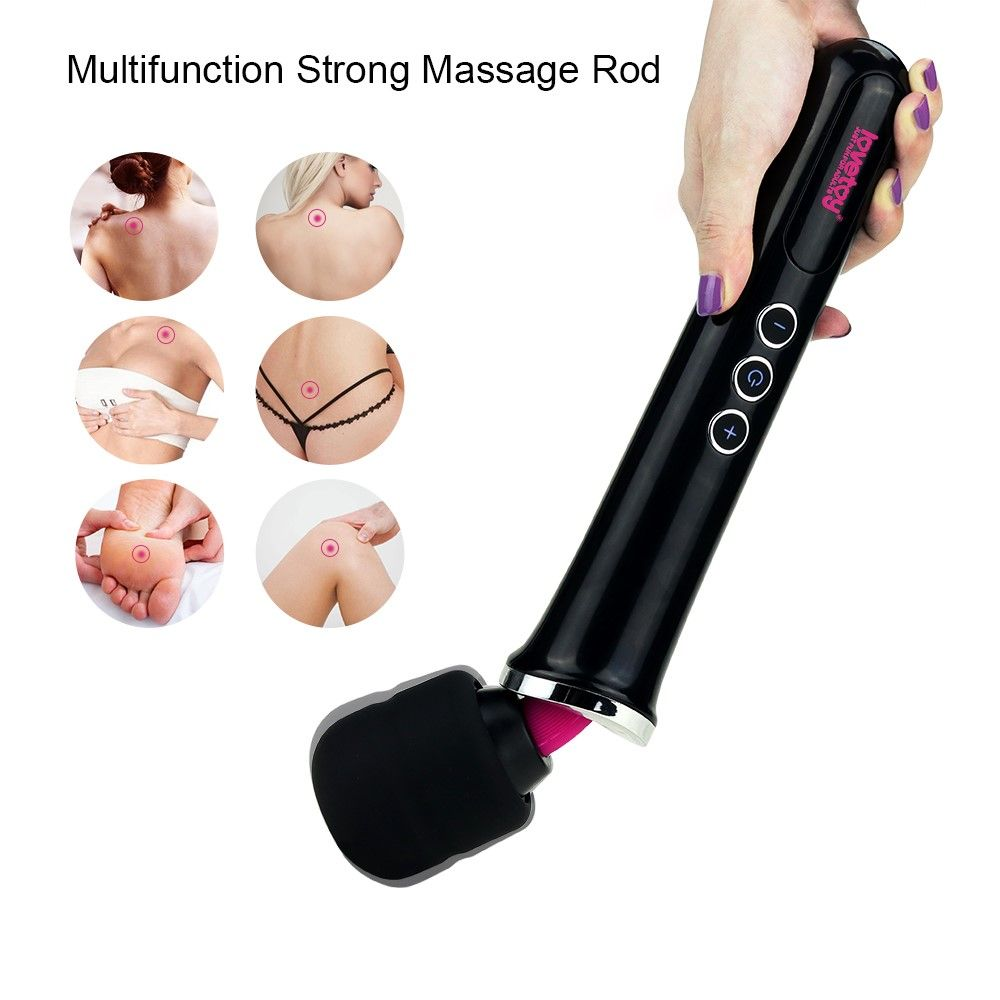 Купить черный вибростимулятор training master ultra powerful rechargeable body wand - 30,5 см. Image