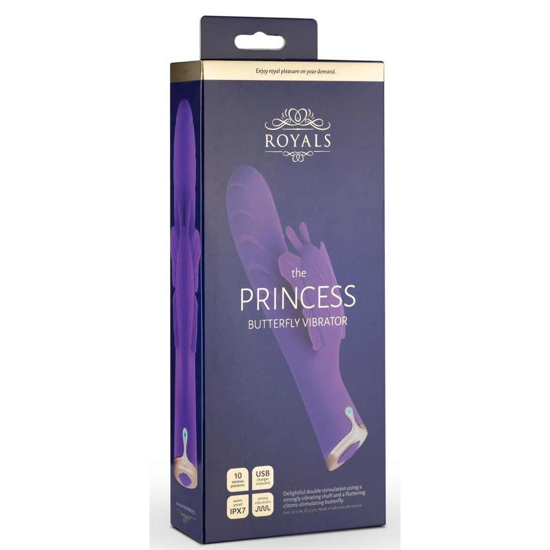 Купить фиолетовый вибратор-кролик the princess butterfly vibrator - 20,5 см. Image