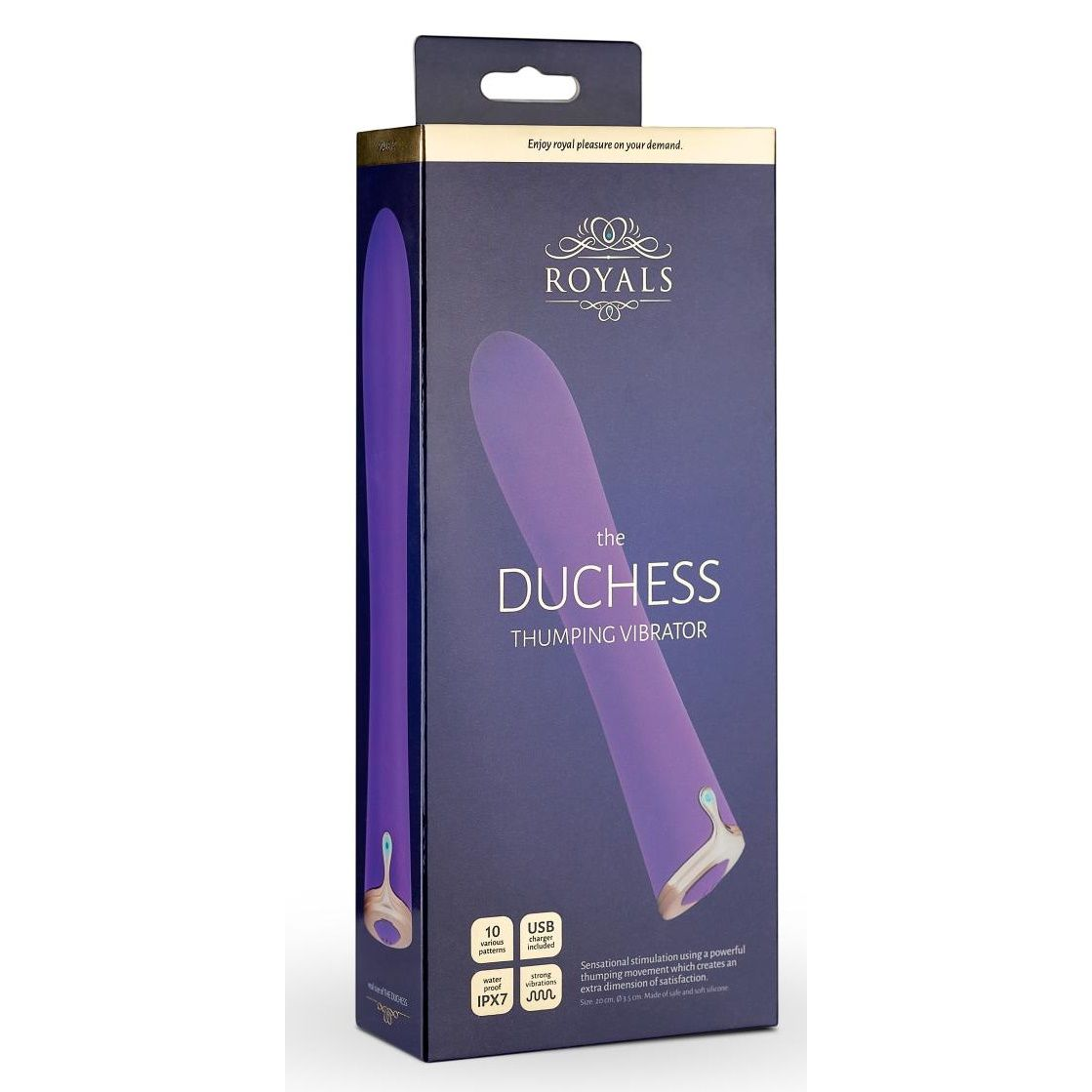 Купить фиолетовый вибратор the duchess thumping vibrator - 20 см. Image