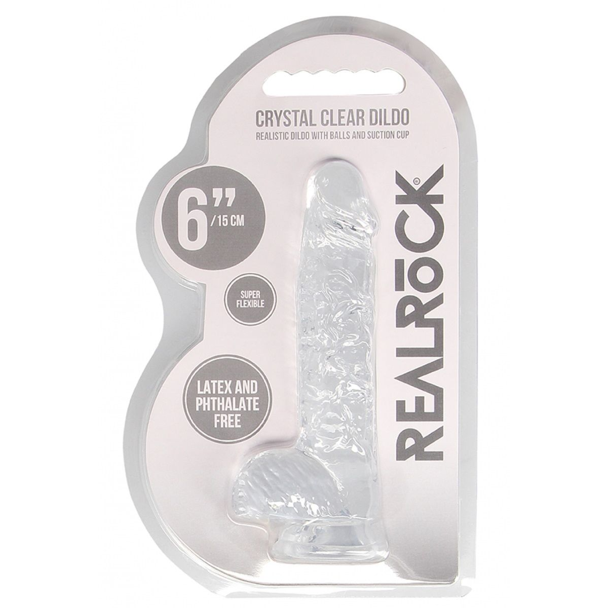 Купить прозрачный фаллоимитатор realrock crystal clear 6 inch - 17 см. Image