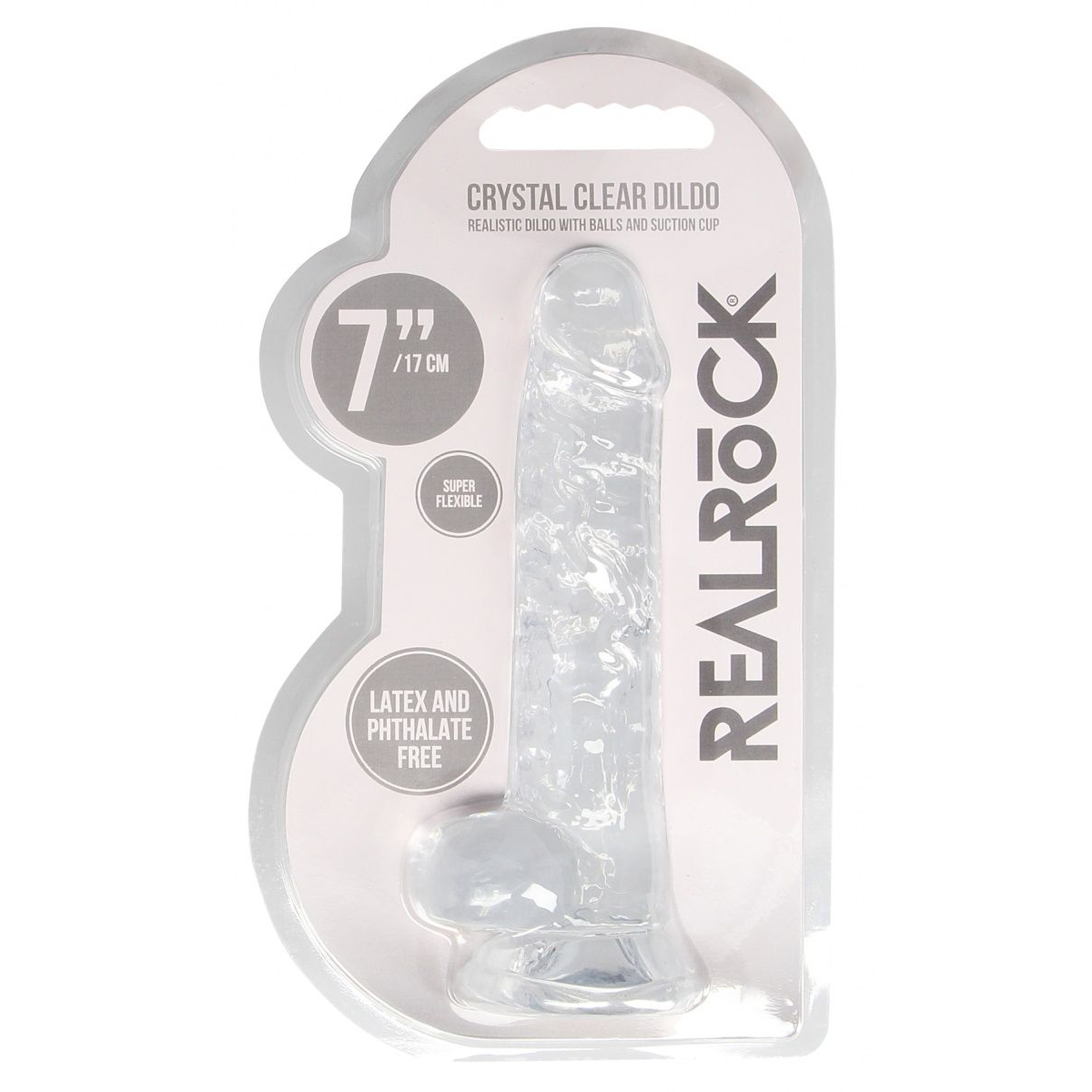 Купить прозрачный фаллоимитатор realrock crystal clear 7 inch - 19 см. Image