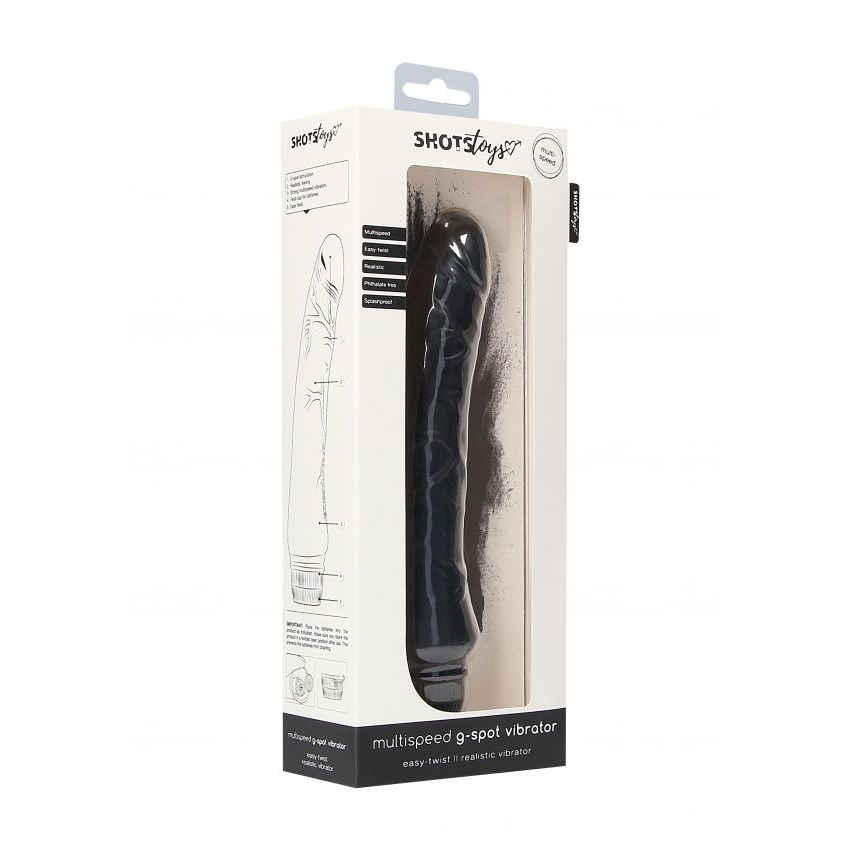 Купить черный вибромассажер multispeed g-spot vibrator - 23,5 см. Image