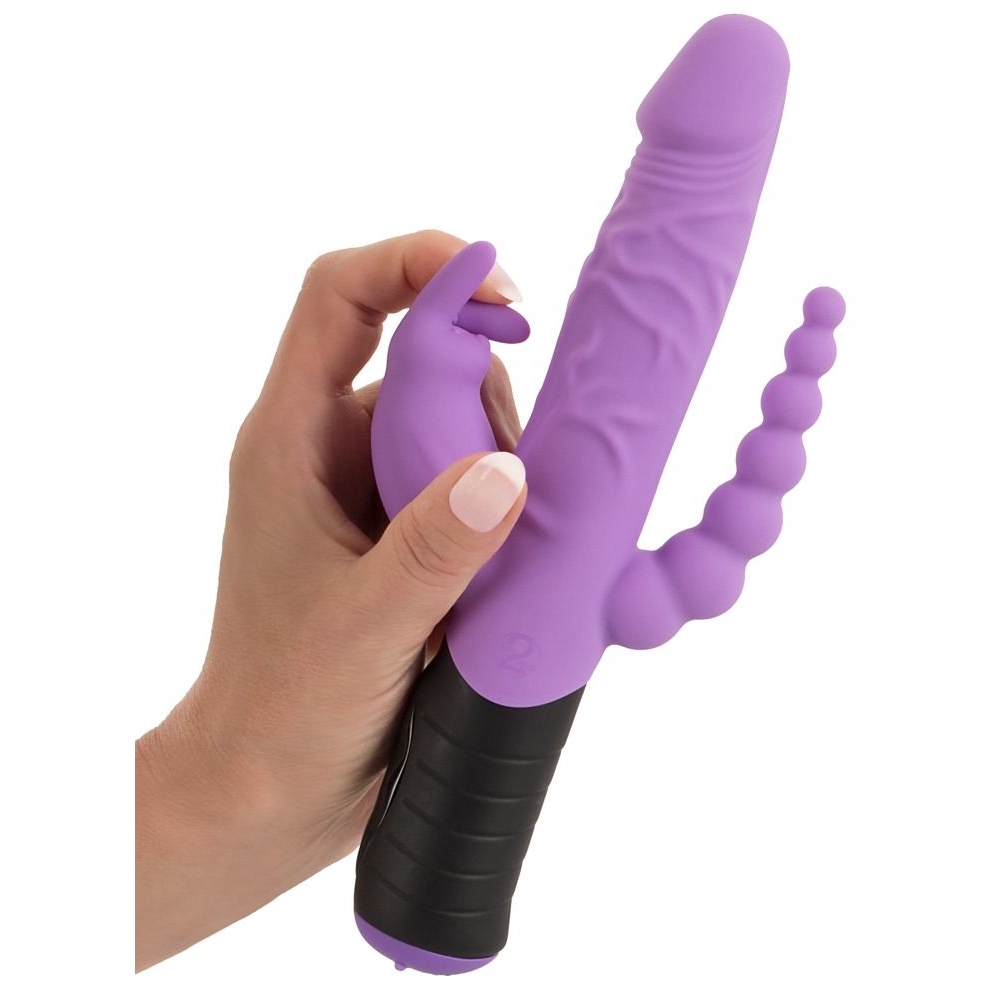 Купить сиреневый тройной вибратор triple vibrator - 22,2 см. Image