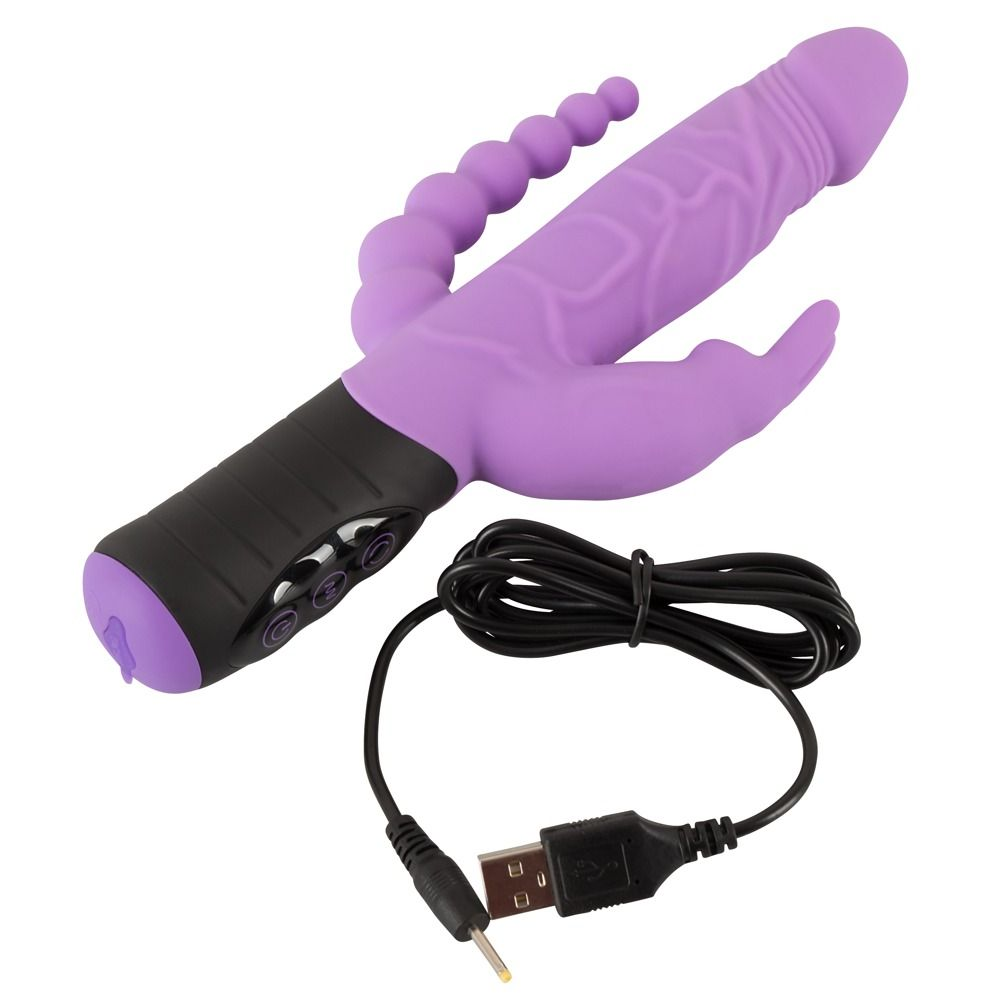 Купить сиреневый тройной вибратор triple vibrator - 22,2 см. Image