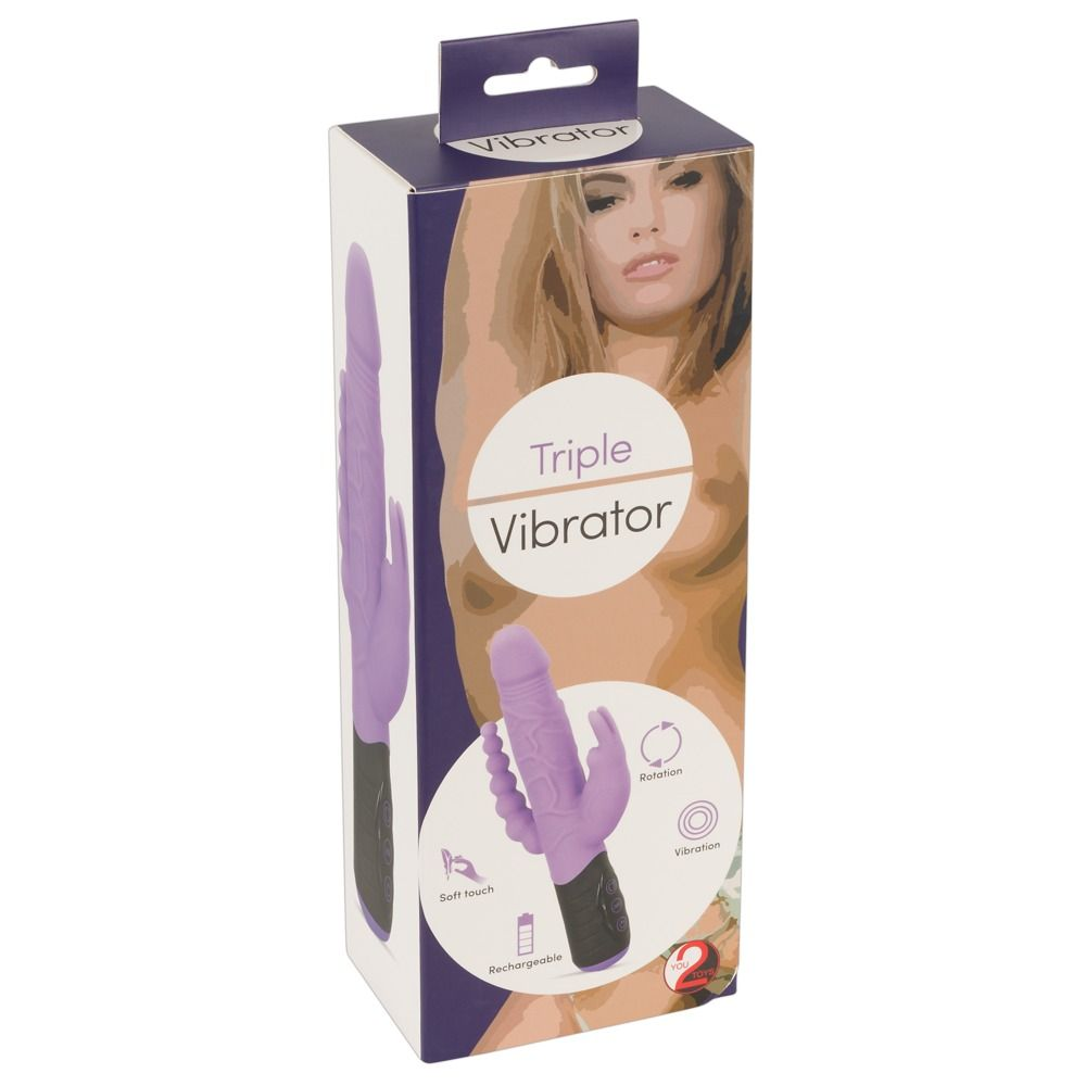 Купить сиреневый тройной вибратор triple vibrator - 22,2 см. Image