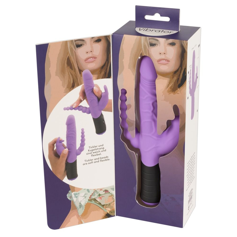 Купить сиреневый тройной вибратор triple vibrator - 22,2 см. Image