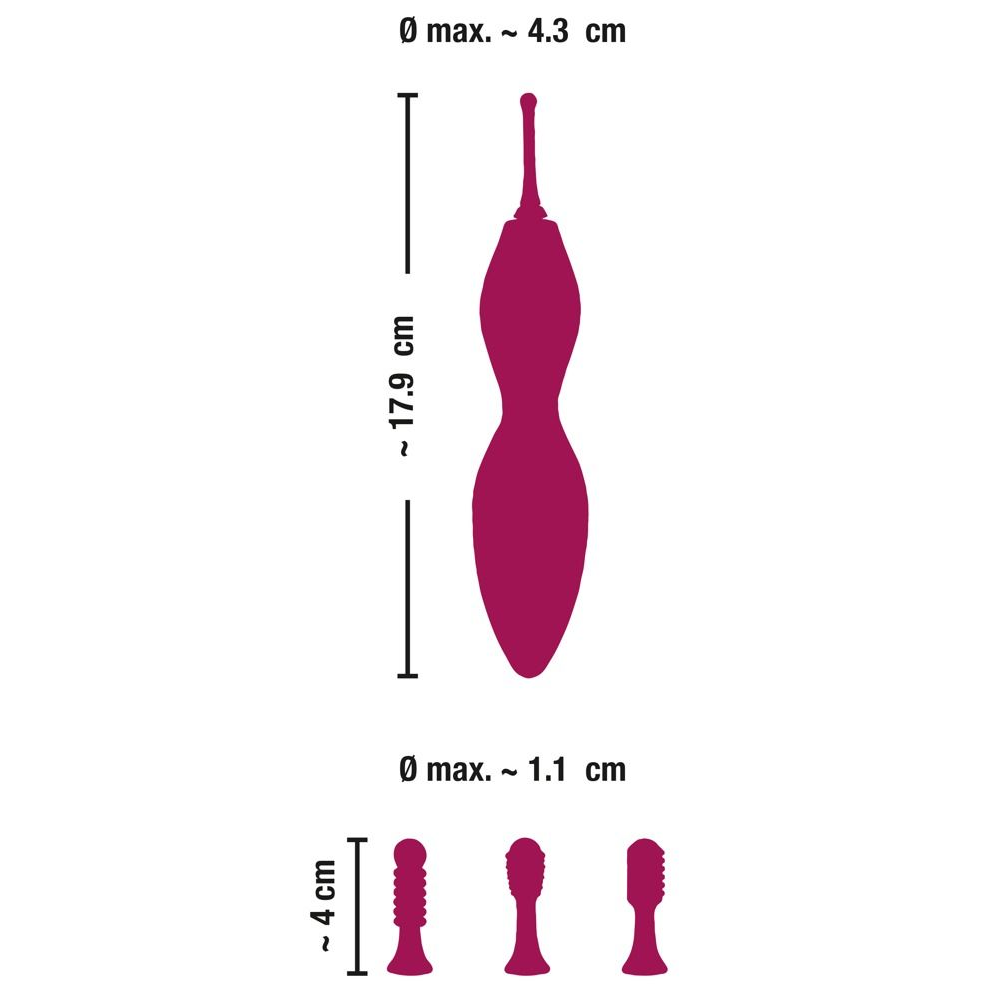 Купить ярко-розовый клиторальный вибратор с 3 насадками spot vibrator with 3 tips - 17,9 см. Image