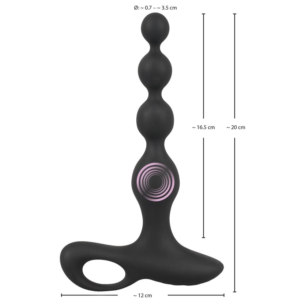 Купить черная анальная цепочка с вибрацией rechargeable anal beads - 20 см. Image