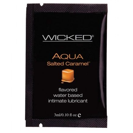 Купить лубрикант со вкусом соленой карамели wicked aqua salted caramel - 3 мл. Image