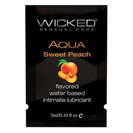 Купить лубрикант с ароматом спелого персика wicked aqua sweet peach - 3 мл. Image