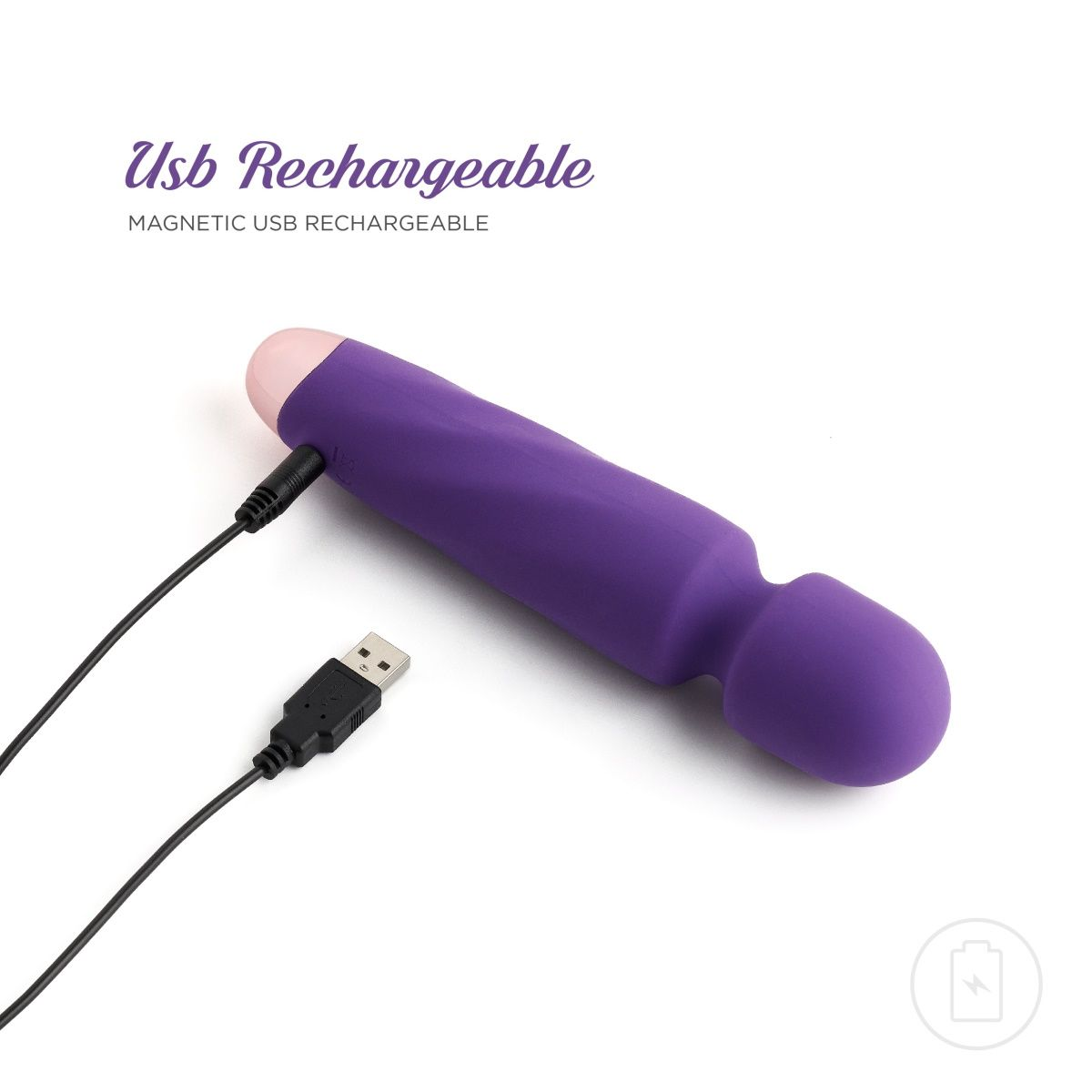 Купить фиолетовый вибромассажер smooth operator rechargeable wand - 19,5 см. Image